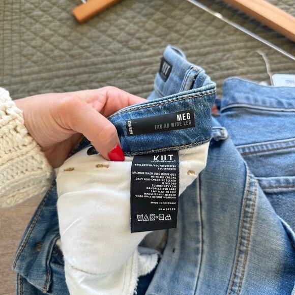 Kut From The Kloth Meg Fab Ab Wide Leg High Rise Jeans 12 - Picture 9 of 11